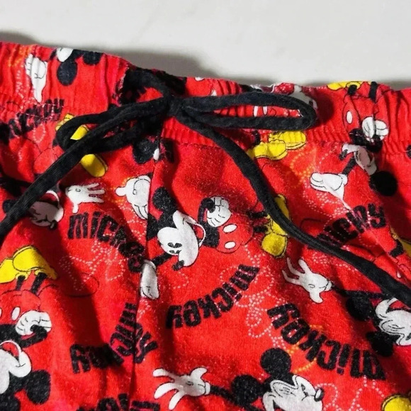 Mickey Mouse Fleece Pajama Pant Capris X-Large Cotton Red Lounge Sleep Women's - Picture 3 of 5